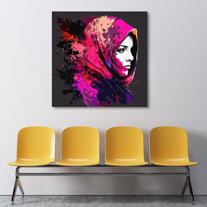 Portrait Woman In The Scarf, Digital Painting