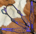 Purple Tooled Tack Set
