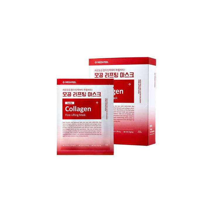 MEDIPEEL+ Red Lacto Collagen Pore Lifting Mask Box [10pcs] | La Cosmetique