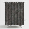 Rough Metal Armor Plates with Rivets Shower Curtain - Dark Grey