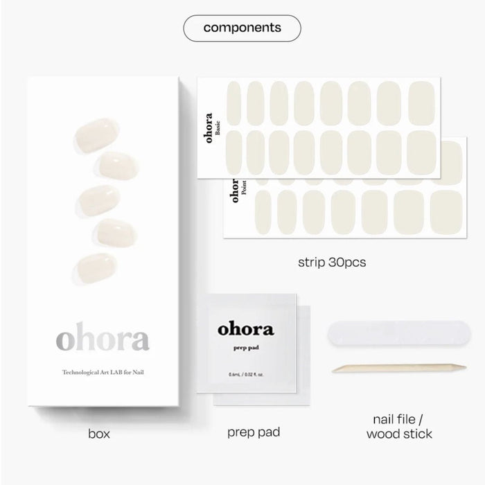 Ohora Semi - Cured Gel Nail - W Cream Cotton Starter Kit | La Cosmetique