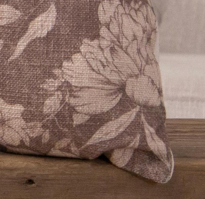 Sepia Floral Lumbar Pillow