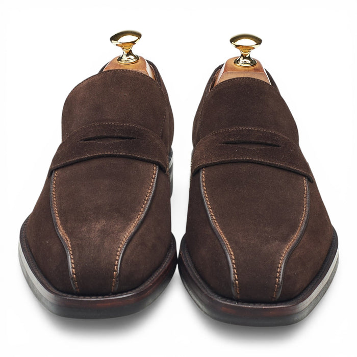 'Seville' Dark Brown Suede Loafers UK 6.5