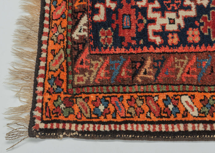 closeup of kurdish rug saturated tones