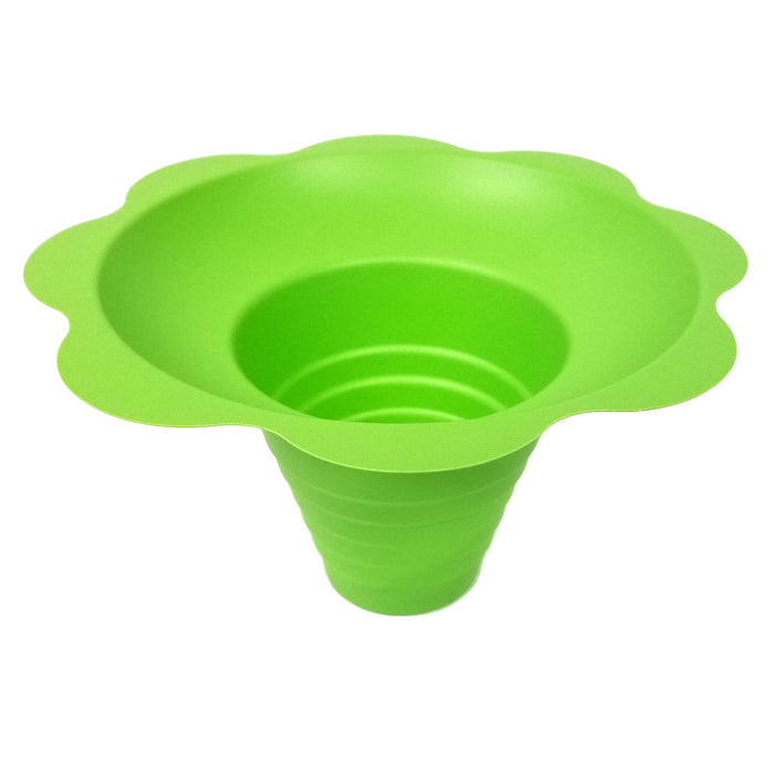 large green plastic flower-shaped Sno-Kone cup