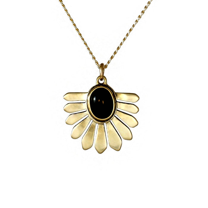 sofi necklace onyx brass