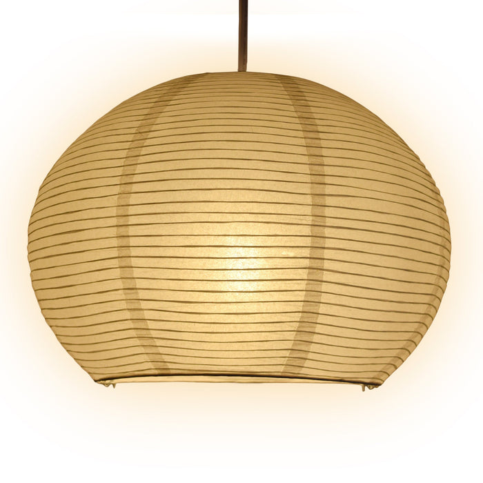 Spherical Dome Shaped Premium Fine Line Paper Lantern Lampshade, White (16"W x 12"H)