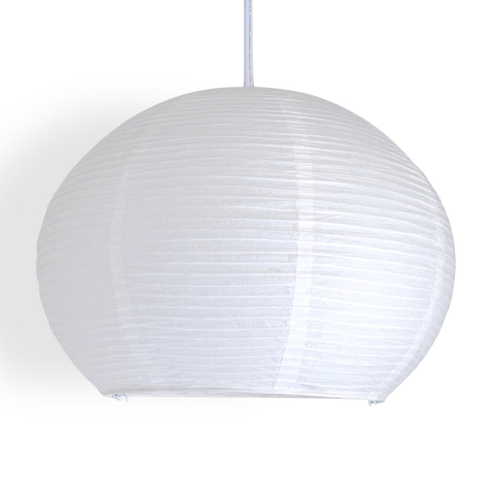 Spherical Dome Shaped Premium Fine Line Paper Lantern Lampshade, White (16"W x 12"H)