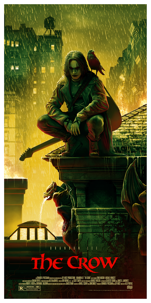 The Crow (B&W Variant) by Pablo Olivera, 18" x 36" Fine Art Giclee