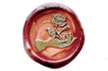 'Til We Meet Again Wax Seal Stamp - Backtozero B20 - blossom, Botanical, dark red, deep red, floral, Flower, gold, hand, hand gesture, marble, marble wax, mixed wax, Nature, rose, salmon, Signature, signaturehandle