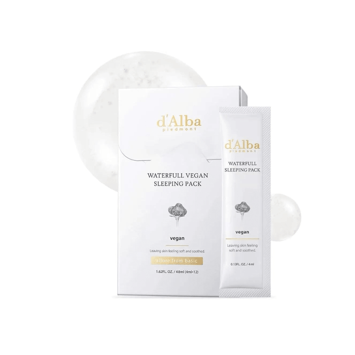 d'Alba Waterfull Vegan Sleeping Pack [12pcs] | La Cosmetique