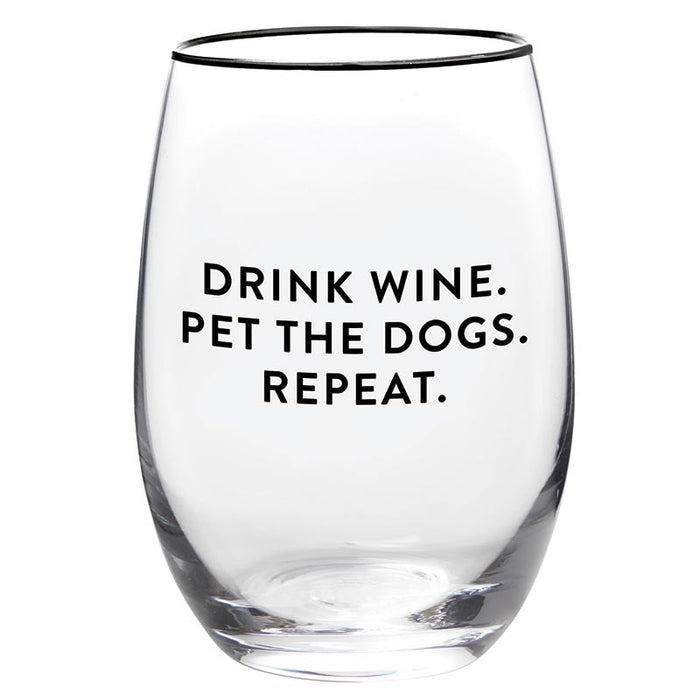 Wine, Dogs, Repeat Stemless Wine Glass