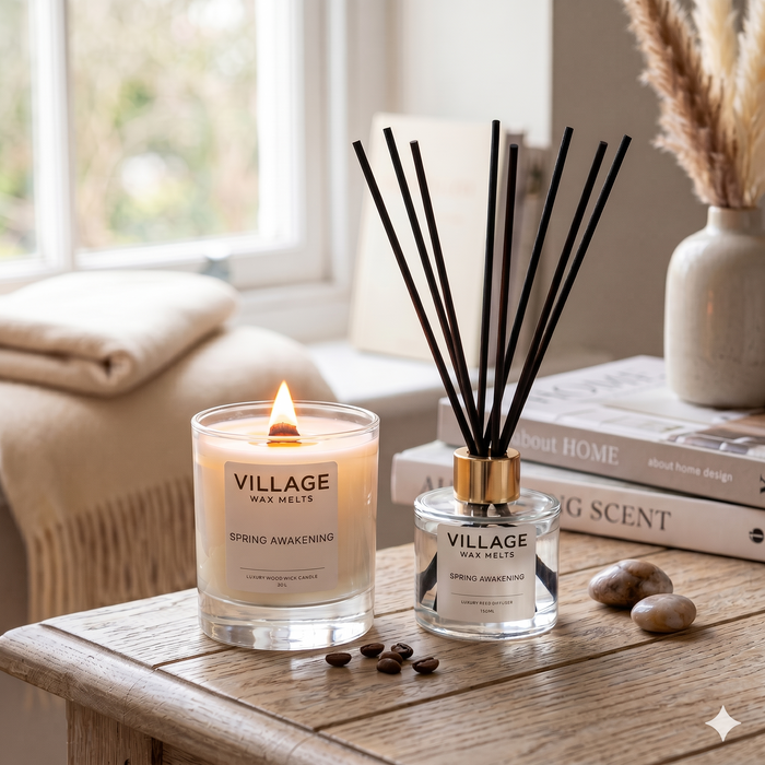 Wood Wick Candle & Diffuser Set