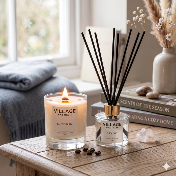 Wood Wick Candle & Diffuser Set