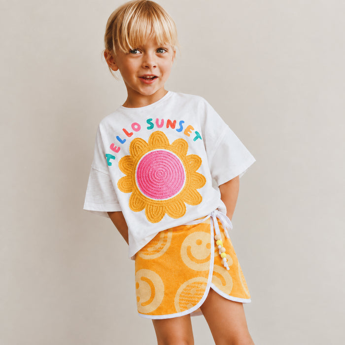 Yellow Smiley Towel Wrap
